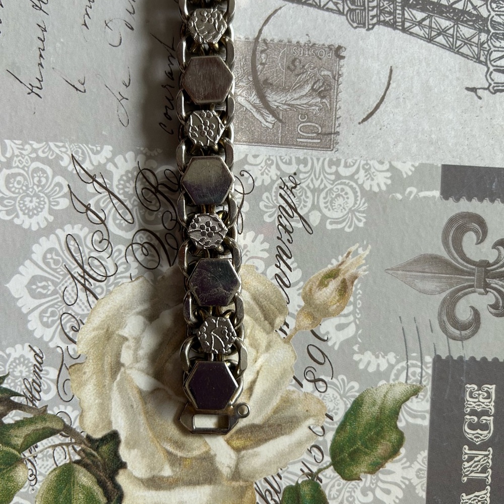 Vintage Heavy Silver Bracelet unmarked Sarah Coventry